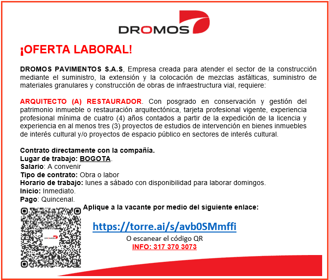 Arquitecto (a) Restaurador (Bogotá)